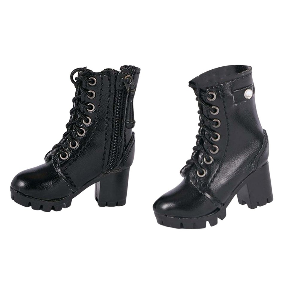 Yiju 1/6 Boot High Heeled Shoes for 12" Female Action Figures Doll Model, Black