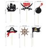 24Pcs Pirate Cupcake Toppers Black Glitter Nautical Sailing Skull Cap Cupcake Picks for Pirate Theme Baby Shower Kids Birthday Party Cake Decorations Supplies view 2