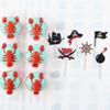 24Pcs Pirate Cupcake Toppers Black Glitter Nautical Sailing Skull Cap Cupcake Picks for Pirate Theme Baby Shower Kids Birthday Party Cake Decorations Supplies view 3