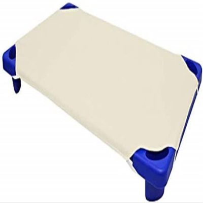 100% Cotton Standard Day-Care/Pre-School Cot Fitted Sheet with Elastic Straps, 400 TC Material for Child Care, Soft & Cool Toddler Nap Mattress Sheets, Pack of 6 - Ivory Solid (23" W X 40" L)