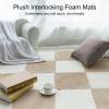 12"X12" Plush Interlocking Foam Mat, 6Mm Thick Foam Mat,Living Room Bedroom Carpet Tiles Area Rug Mat,Soft Puzzle Play Mat,Light Blue,60Pcs view 2