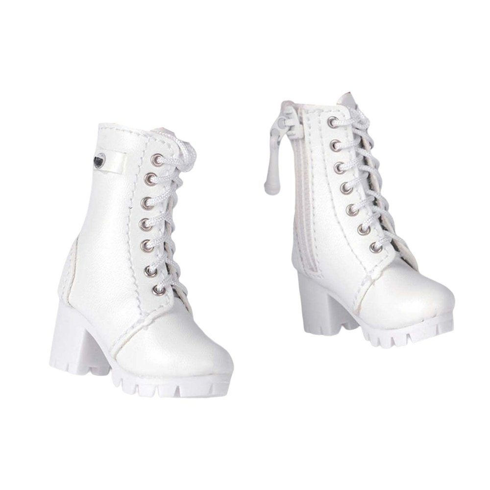 Yiju 1/6 Boot High Heeled Shoes for 12" Female Action Figures Doll Model, White