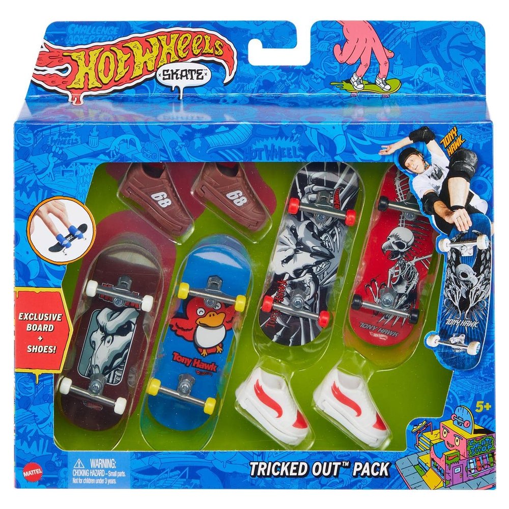 Hot Wheels Skate Fingerboards & Skate Shoes Multipack, Toy for Kids (Styles May Vary)