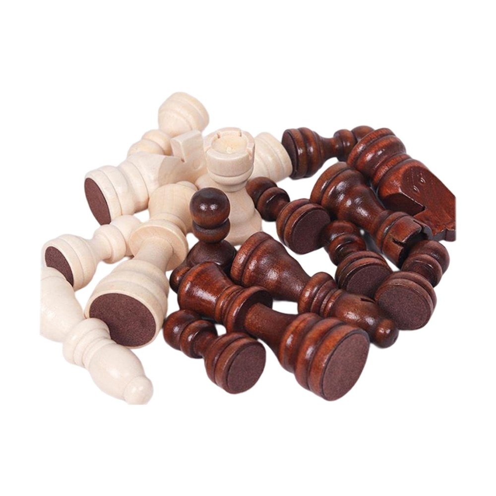Almencla Wooden Chess Pieces of 32 Develop Intelligence Accessories Educational Toy, 1 inch for Indoor and Outdoor, Schools, Families, Camping,Travel