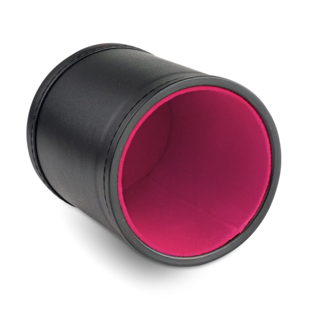 Leather Dice Cup for Board Games, Pink Felt Lining