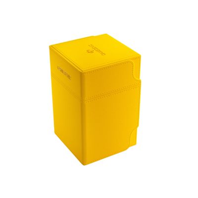 Gamegenic Watchtower 100+ XL Convertible Deck Box - Double-Sleeved Card Storage, Card Game Protector, Nexofyber Surface, Holds Up To 100 Cards, Yellow Color, Made