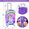 DONTNO 29 Pcs American Doll Clothes & Accessories, Cute Travel Play Set for 18 Inch Doll - Purple Clothes Suit, Unicorn Suitcase, Handbag, Lipstick, Camera, Sunglasses view 3