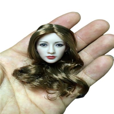 1/6 Scale Female Head Sculpt,Beauty Asian Girl Head Carved for 12inch Female Soldier Action Figure Body CollectionC