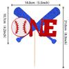 1 PCS Baseball 1st Birthday Cake Topper Glitter First Birthday Baseball One Cake Pick for Baseball Sport Theme Baby Shower Kids Boys Girls 1st Birthday Party Cake Decorations Supplies view 2