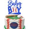 1 PCS Baseball Baby boy Cake Topper Glitter Gender Reveal Oh Baby Baseball Cake Pick for Baseball Sports Theme Baby Shower Kids Boys Birthday Party Cake Decorations Supplies view 1