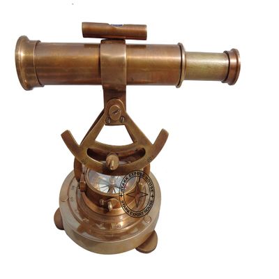 Brass Antique Finish Nautical Alidate with Compass Survey Instruments Alidate Telescope with Working Compass 6 Inch Brass Alidate Gift