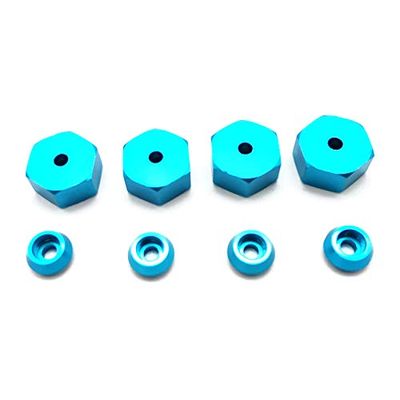 4PCS 5mm to 12mm Metal Combiner Wheel Hub Hex Adapter for WPL D12 C24 C34 B24 B36 MN D90 D99 RC Car Upgrade Parts ( Color : Blue )