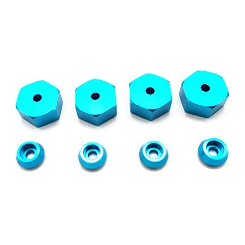 4PCS 5mm to 12mm Metal Combiner Wheel Hub Hex Adapter for WPL D12 C24 C34 B24 B36 MN D90 D99 RC Car Upgrade Parts ( Color : Blue )