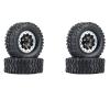 4Pcs Metal Beadlock Wheel Hub Rim and Rubber Tire Set for WPL C14 C24 B14 B24 B36 MN D90 MN99S RC Car Upgrade Parts (Color : Black) view 1