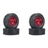 4Pcs Metal Beadlock Wheel Hub Rim and Rubber Tire Set for WPL C14 C24 B14 B24 B36 MN D90 MN99S RC Car Upgrade Parts (Color : Black) view 2