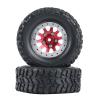 4Pcs Metal Beadlock Wheel Hub Rim and Rubber Tire Set for WPL C14 C24 B14 B24 B36 MN D90 MN99S RC Car Upgrade Parts (Color : Black) view 4