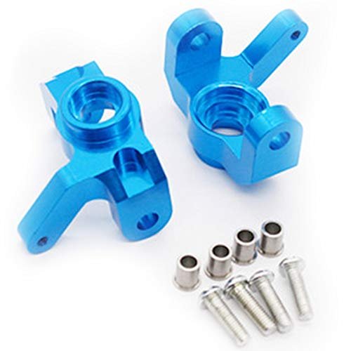 Aluminum Steering Hub Carrier Knuckle (L/R) 0005 Portal Drive Housing Front for WLtoys 12428 12423 1/12 Feiyue Desert Eagle FY03 (Color : Blue)