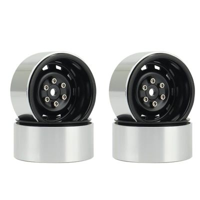 4PCS Rally 1.9 Metal Beadlock Wheel Hub Rim for 1/10 RC Crawler Axial SCX10 90046 AXI03007 Traxxas TRX4 RC4WD D90 ( Color : Black )