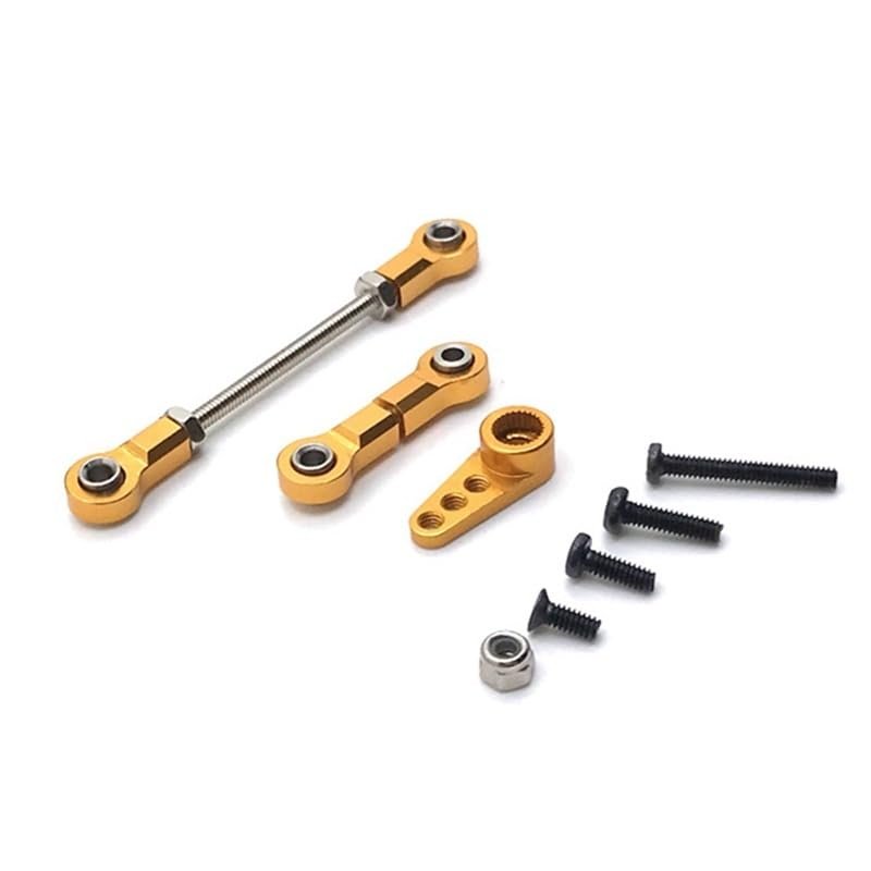 BAIJAC Metal Servo Arm Rod Steering Link Rod for Wltoys K969 K979 K989 284131 Mini-Q Mini-Z Mini-D 1/28 RC Car Upgrade Parts ( Color : Yellow )