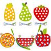 ECam 6 Pcs Lacing Toy for Toddlers, Wooden Threading Toys, Educational and Learning Montessori Activity for Baby and Kids, Fine Motor Skill Toys, Apple Pear Strawberry Watermelon Orange Pineapple view 1