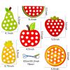 ECam 6 Pcs Lacing Toy for Toddlers, Wooden Threading Toys, Educational and Learning Montessori Activity for Baby and Kids, Fine Motor Skill Toys, Apple Pear Strawberry Watermelon Orange Pineapple view 2