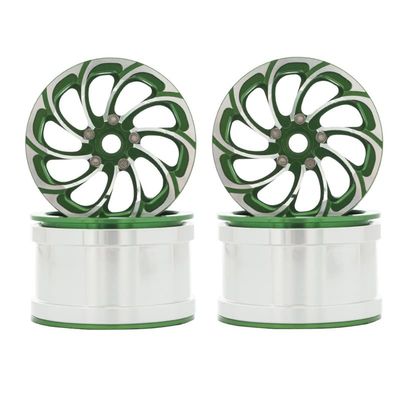 4Pcs Metal 2.2 Beadlock Wheel Rims Hub for 1/10 RC Crawler Car Axial SCX10 RR10 Wraith Traxxas TRX-4 Upgrade Parts (Color : Green)