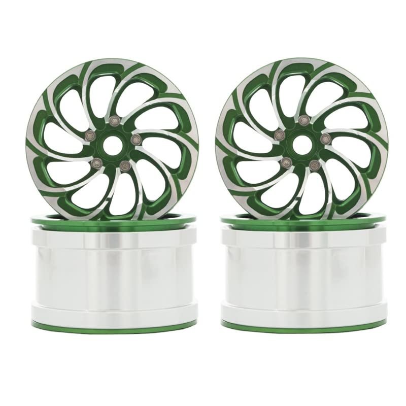 4Pcs Metal 2.2 Beadlock Wheel Rims Hub for 1/10 RC Crawler Car Axial SCX10 RR10 Wraith Traxxas TRX-4 Upgrade Parts (Color : Green)