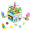 Vomocent Wooden Activity Cube for 1 Year Old Kids, Educational Learning Bead Maze for Toddler Age 1-3, Developmental Montessori Toys for 12-36 Months Boys Girls Gift view 2