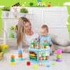 Vomocent Wooden Activity Cube for 1 Year Old Kids, Educational Learning Bead Maze for Toddler Age 1-3, Developmental Montessori Toys for 12-36 Months Boys Girls Gift view 3