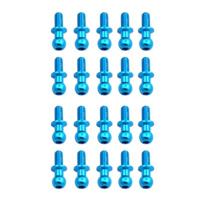 20Pcs M3 Metal Hex Ball Head Screws for Tamiya TT01 TT02 Sakura D5 1/10 RC Drift Car Spare Parts Universal,Blue ( Color : Blue )
