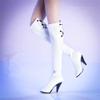 1/6 Scale Action Figure Shoes, Female White High-Heeled Solid Boots Shoes Model for 12inch Action Figure Body Doll (B) view 1
