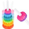 NiToy Spinning Stacking Toy for Kids, Rainbow Tower Dual-Color Spinning Wheels Premium Strong BPA-Free ABS Plastic Early Education Fun Learning and Engaging Brain Development Toys (Small) view 1