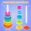 NiToy Spinning Stacking Toy for Kids, Rainbow Tower Dual-Color Spinning Wheels Premium Strong BPA-Free ABS Plastic Early Education Fun Learning and Engaging Brain Development Toys (Small) view 3