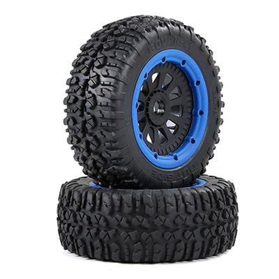 2Pcs Wasteland Tyres and Wheel Hub Set for 1/5 Hpi Km Baja 5S/SLT/V5 LOSI 5IVE T Rc Car Parts- 180X70mm ( Color : Blue )