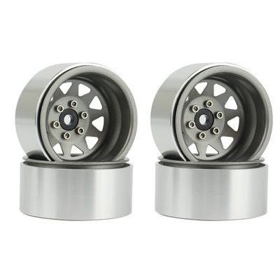BAIJAC 4PCS Deep Dish Wagon 1.9 Metal Beadlock Wheel Hub Rim for 1/10 RC Crawler Axial SCX10 90046 Traxxas TRX4 RC4WD D90 ( Color : Titanium )