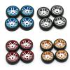 BAIJAC 4Pcs Metal Wheel Rim + Hard Drift Tire for Wltoys K969 K979 K989 P929 Mini-Z Q D 1/28 RC Car Upgrade Parts (Color : Blue) view 2