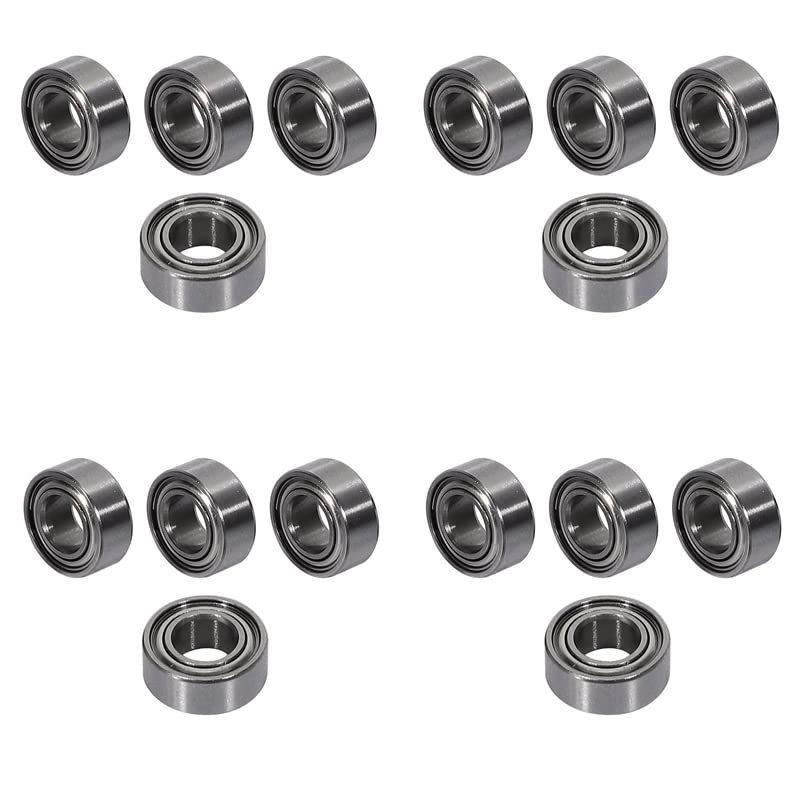 BAIJAC 16 Pcs Ball Bearing(5X10X4MM) BE002 for JLB Racing Cheetah 1/10 Brushless RC Car Parts Accessories (Color : Silver)
