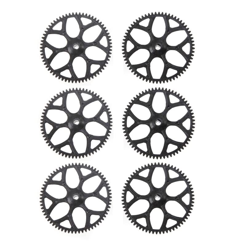 BAIJAC 6Pcs Main Gear for WLtoys V911S V977 V988 V930 V966 XK K110 RC Helicopter Airplane Drone Spare Parts Accessories (Color : Black)