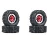 4Pcs Metal Beadlock Wheel Hub Rim and Rubber Tire Set for WPL C14 C24 B14 B24 B36 MN D90 MN99S RC Car Upgrade Parts ( Color : Red ) view 1