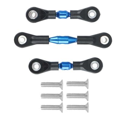 3Pcs Metal Steering Rod Link Rod Tie Rod for Tamiya TT-01 TT01 1/10 RC Car Upgrade Parts Accessories ( Color : Blue )