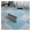 10Pcs Interlocking Foam Mats 10Mm Thick, Fluffy Carpet Tiles Plush Floor Tiles Area Rug, Soft Playmat Puzzle Floor Mat Soft Anti-Slip and Anti-Fall,Blue+White,60x60cm view 1