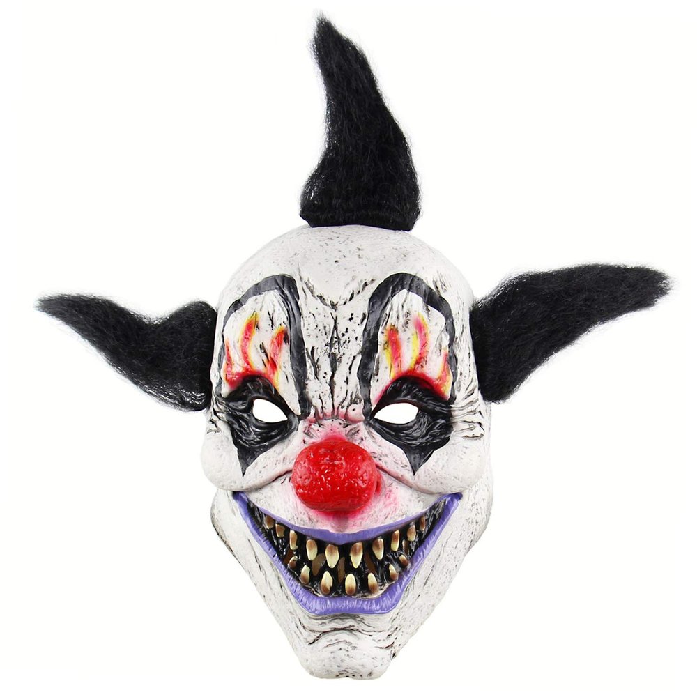 PENINSULA LOVE Halloween Horror Clown Mask Creepy Devil Face Mask Cosplay Prop Joker Face Cover for Carnival Costume Party