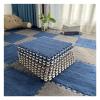 10Pcs Interlocking Foam Mats 10Mm Thick, Fluffy Carpet Tiles Plush Floor Tiles Area Rug, Soft Playmat Puzzle Floor Mat Soft Anti-Slip and Anti-Fall,Navy Blue+Grey,60x60cm view 1