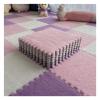 10Pcs Interlocking Foam Mats 10Mm Thick, Fluffy Carpet Tiles Plush Floor Tiles Area Rug, Soft Playmat Puzzle Floor Mat Soft Anti-Slip and Anti-Fall,Purple+Pink+White,30x30cm view 1
