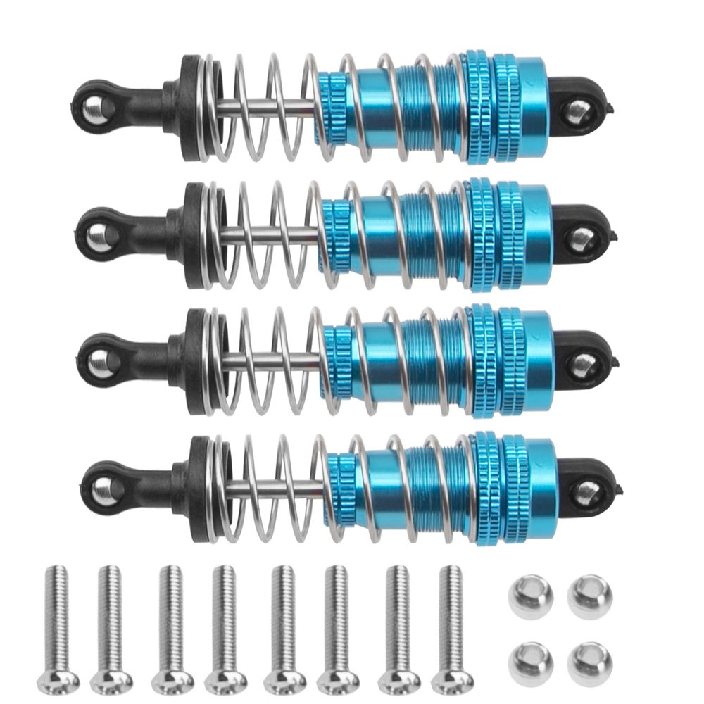 4Pack Vgoohobby 144001 Shock Absorber Damper Suspension Shocks Upgrade Parts Compatible with WLtoys 144001 124018 124019 1/14 RC Car Buggy (Blue)
