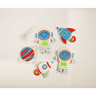 30 Stickers - EVA Foam - Astronaut - Glitter