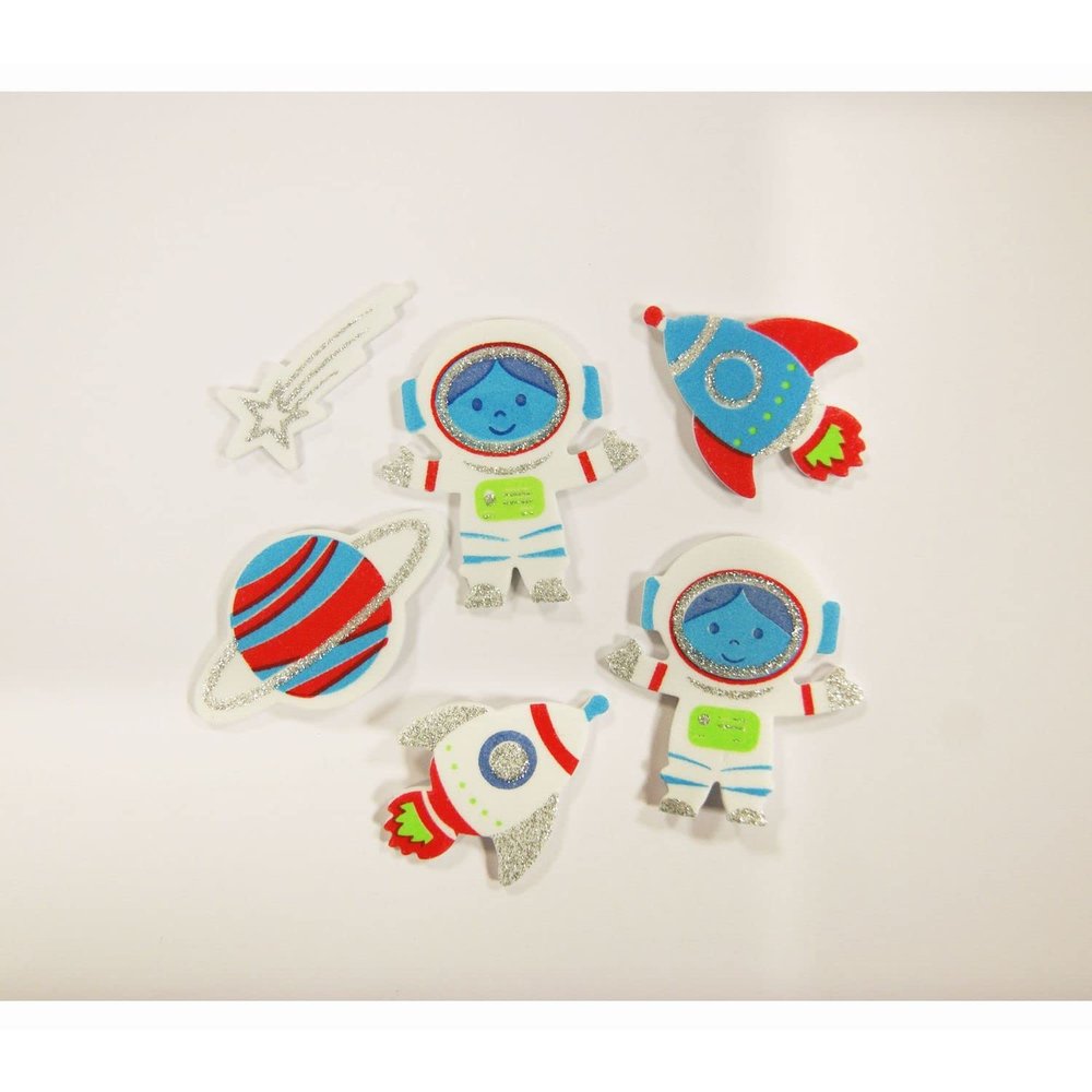 30 Stickers - EVA Foam - Astronaut - Glitter