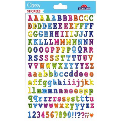 170 Stickers - Alphabet and Numbers - Multicolor