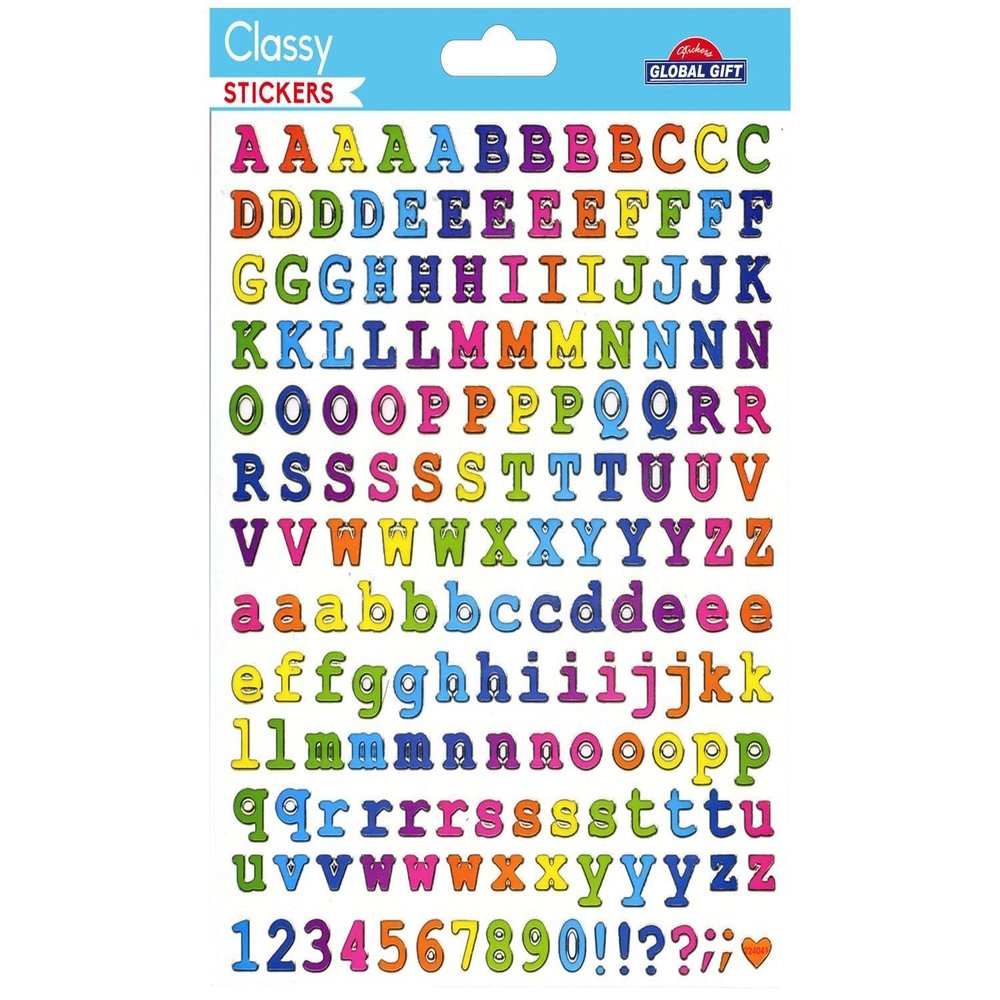 170 Stickers - Alphabet and Numbers - Multicolor