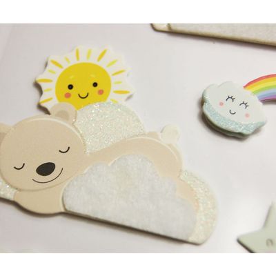 11 3D Stickers - Sleepy Kids - Glitter